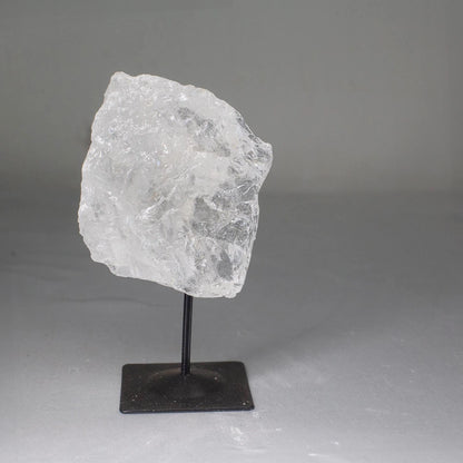 Raw Crystal on Black Metal Base